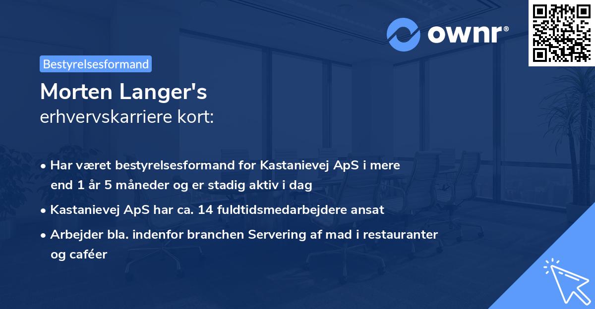 Morten Langer's erhvervskarriere kort