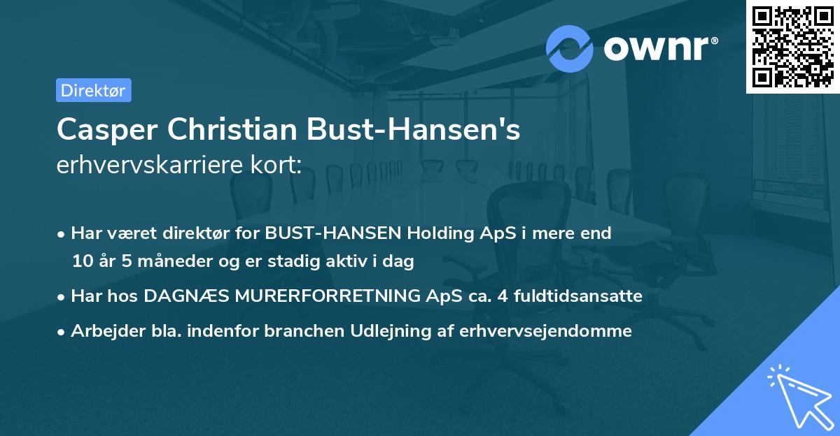 Casper Christian Bust-Hansen's erhvervskarriere kort