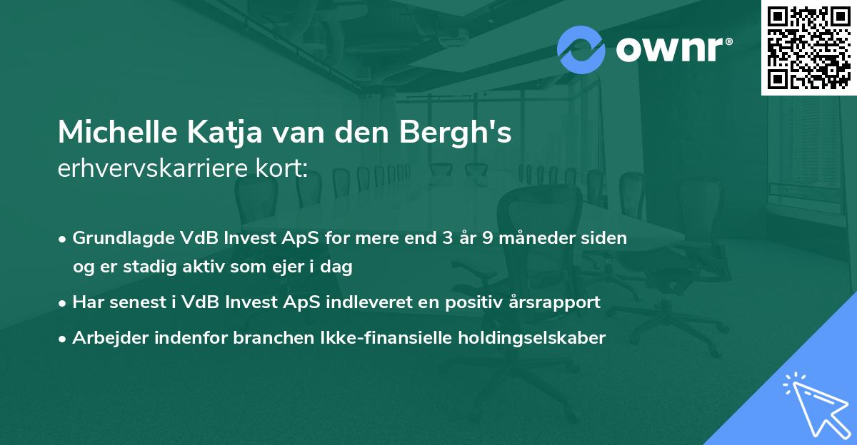 Michelle Katja van den Bergh's erhvervskarriere kort