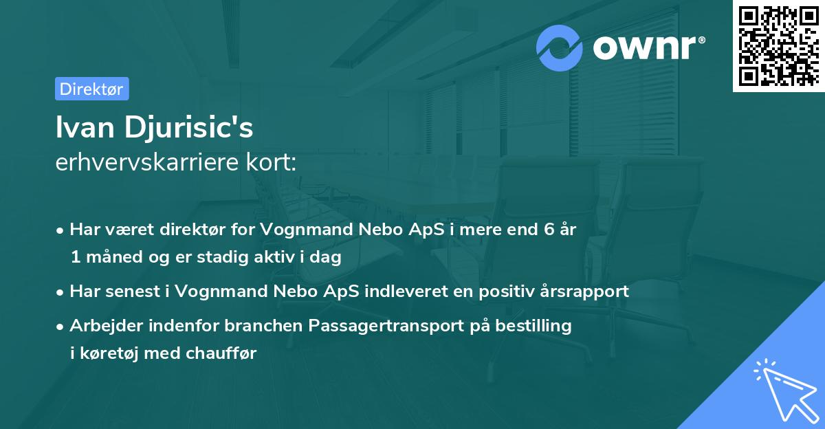 Ivan Djurisic's erhvervskarriere kort