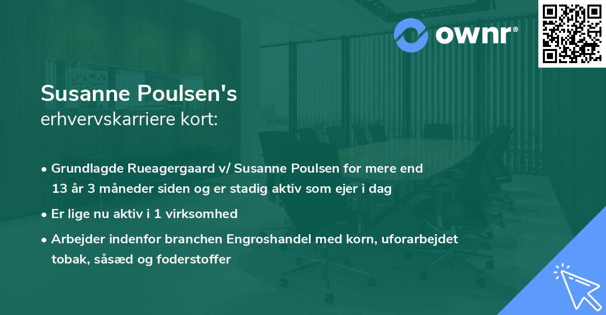 Susanne Poulsen's erhvervskarriere kort