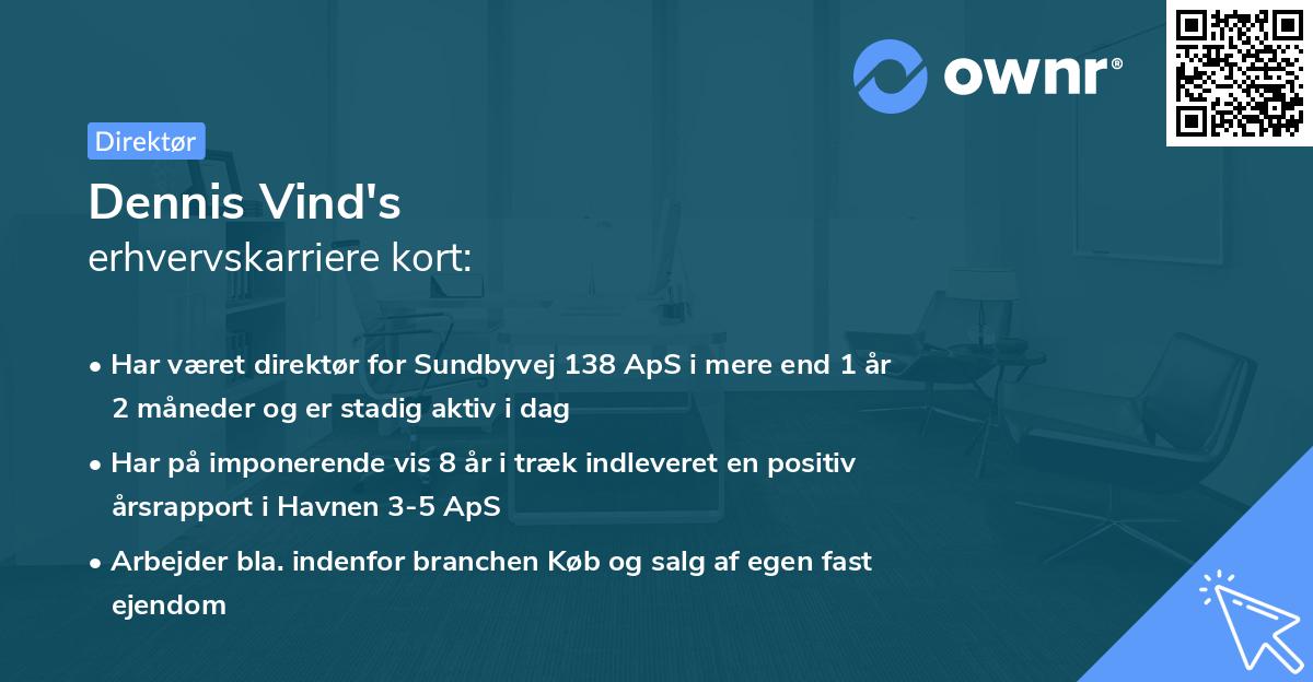 Dennis Vind's erhvervskarriere kort