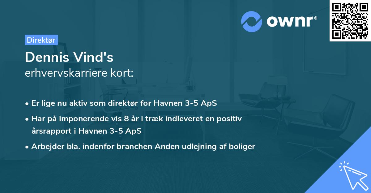 Dennis Vind's erhvervskarriere kort