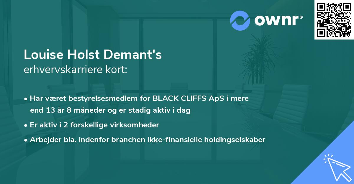 Louise Holst Demant's erhvervskarriere kort
