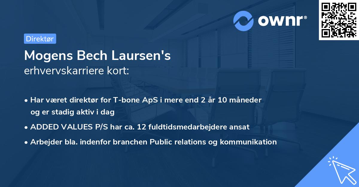 Mogens Bech Laursen's erhvervskarriere kort