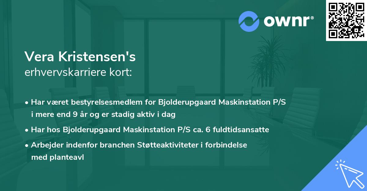 Vera Kristensen's erhvervskarriere kort