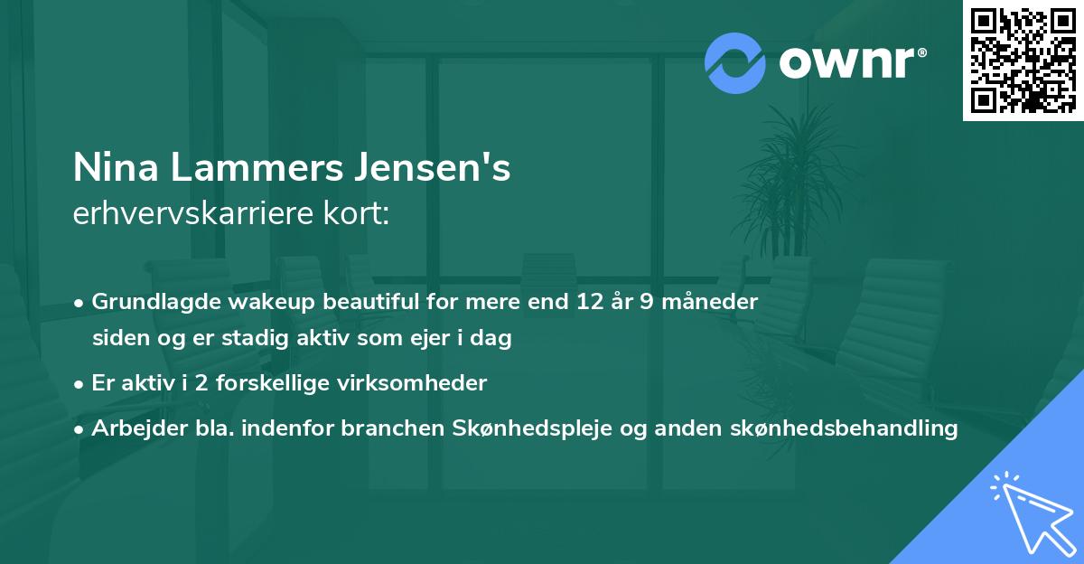Nina Lammers Jensen's erhvervskarriere kort