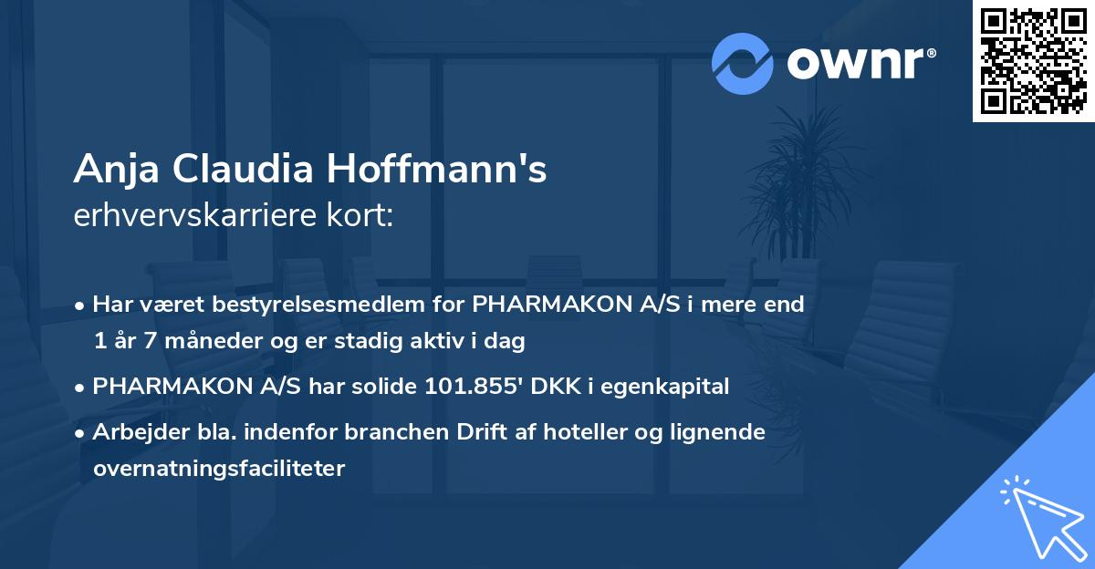 Anja Claudia Hoffmann's erhvervskarriere kort