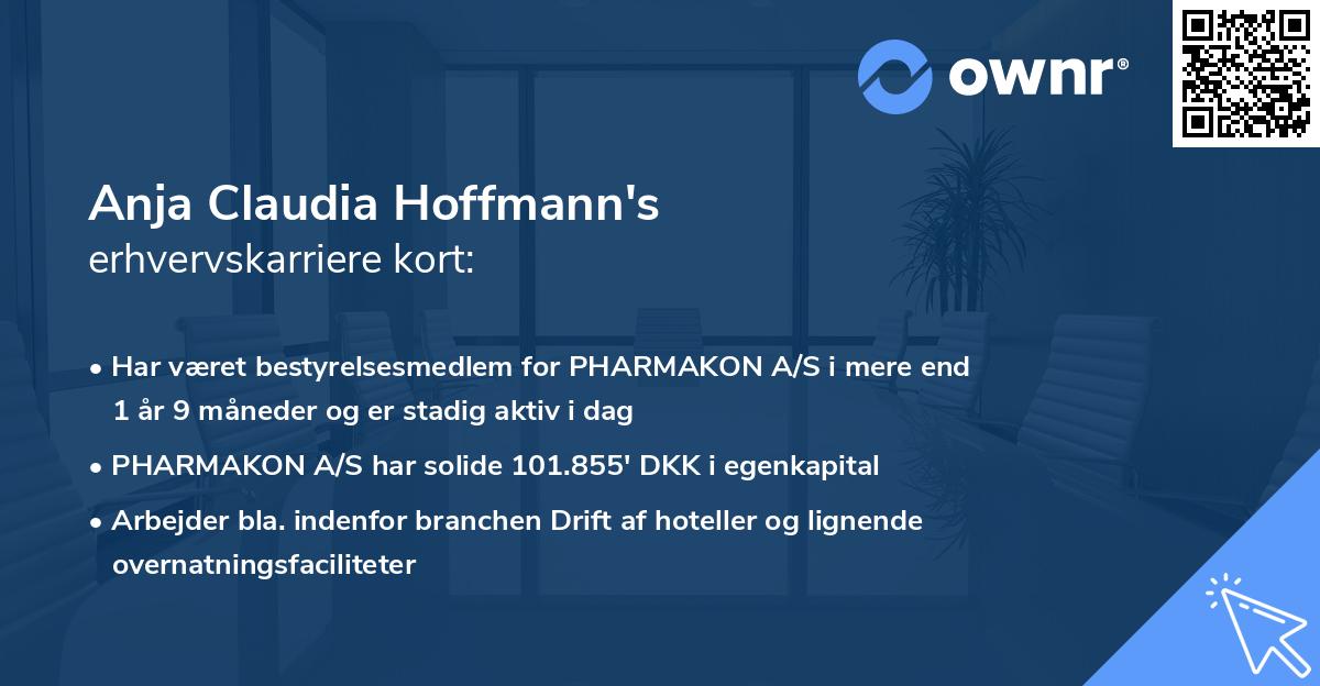 Anja Claudia Hoffmann's erhvervskarriere kort