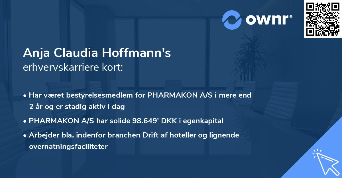 Anja Claudia Hoffmann's erhvervskarriere kort