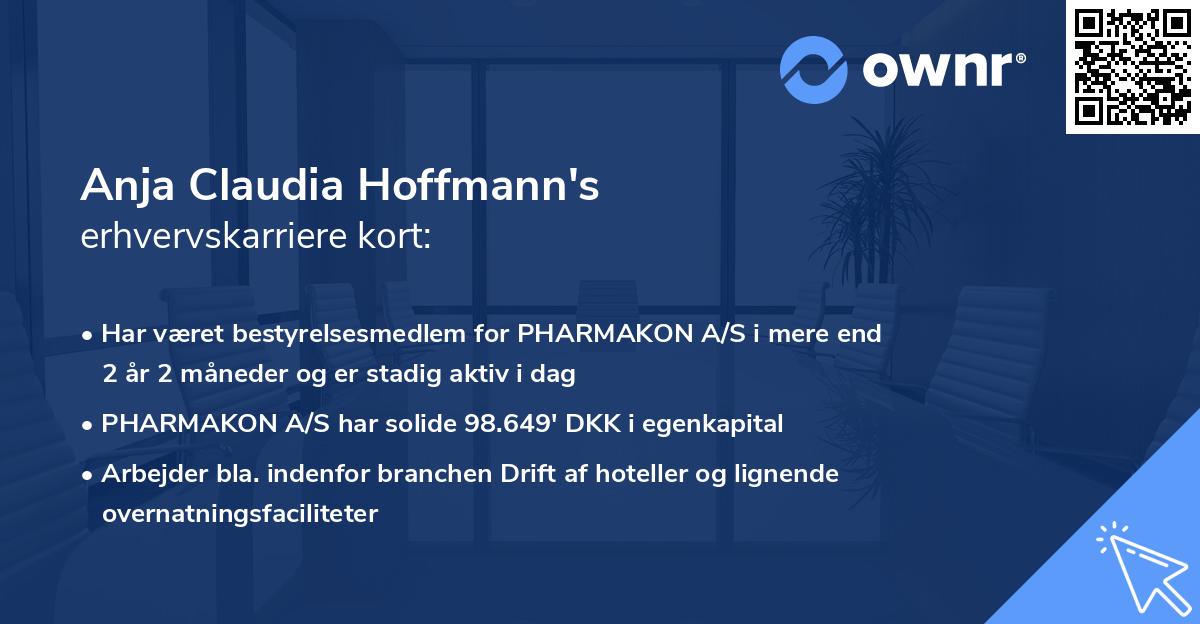 Anja Claudia Hoffmann's erhvervskarriere kort