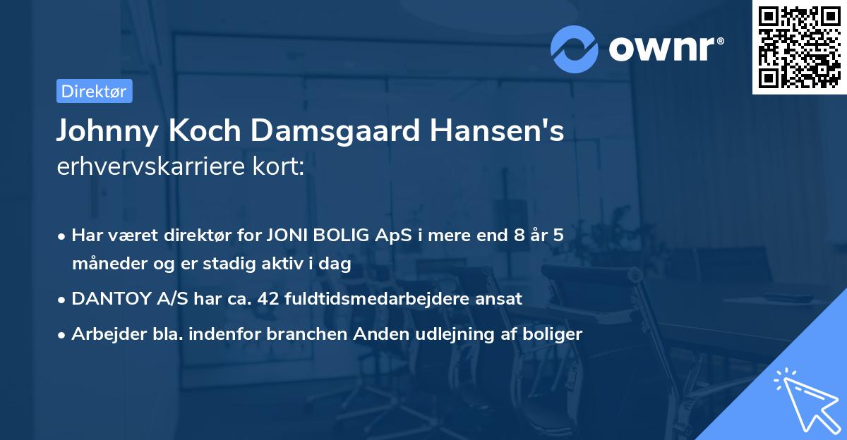 Johnny Koch Damsgaard Hansen's erhvervskarriere kort