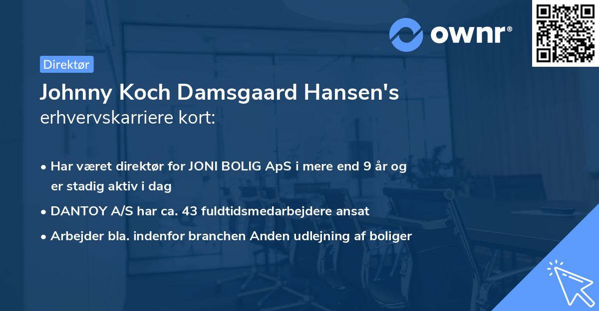 Johnny Koch Damsgaard Hansen's erhvervskarriere kort