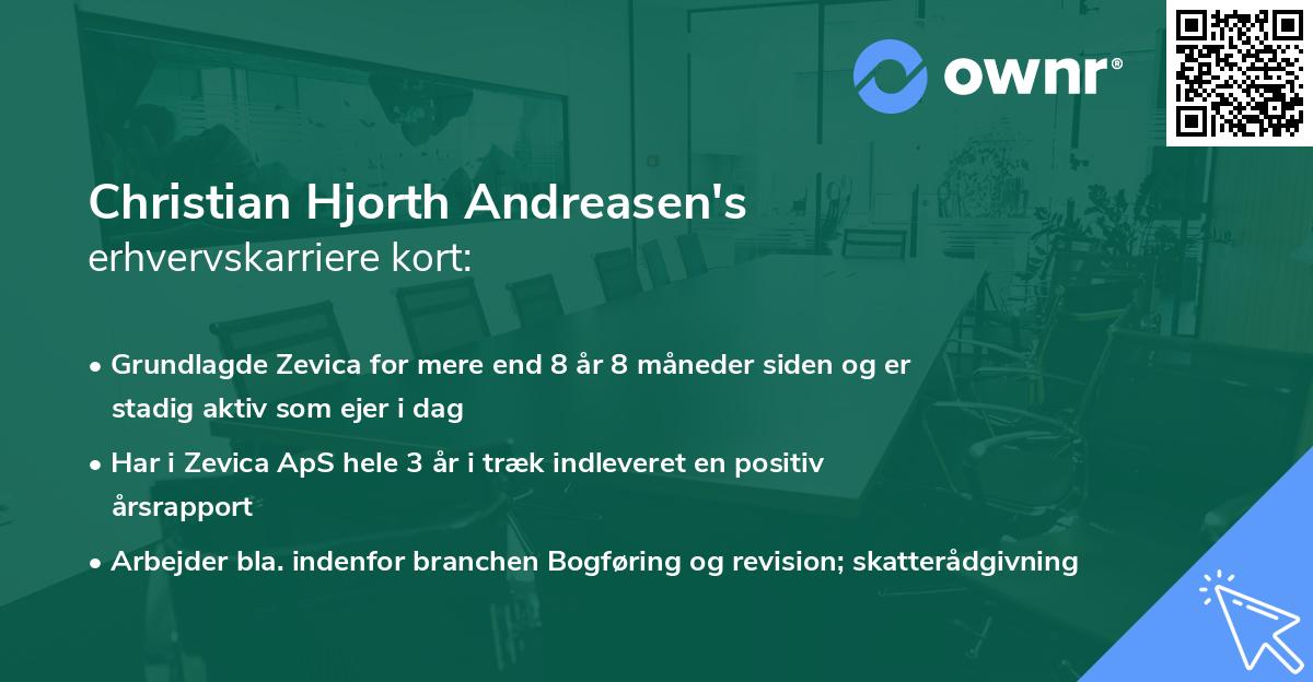 Christian Hjorth Andreasen's erhvervskarriere kort