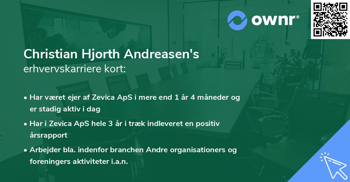 Christian Hjorth Andreasen's erhvervskarriere kort