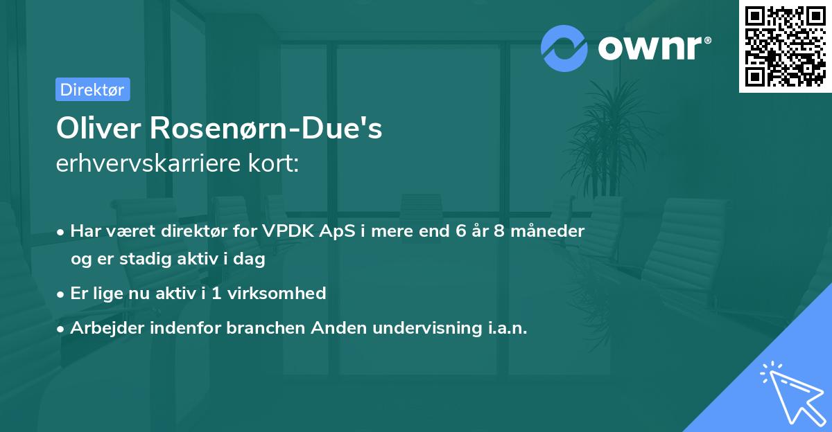 Oliver Rosenørn-Due's erhvervskarriere kort