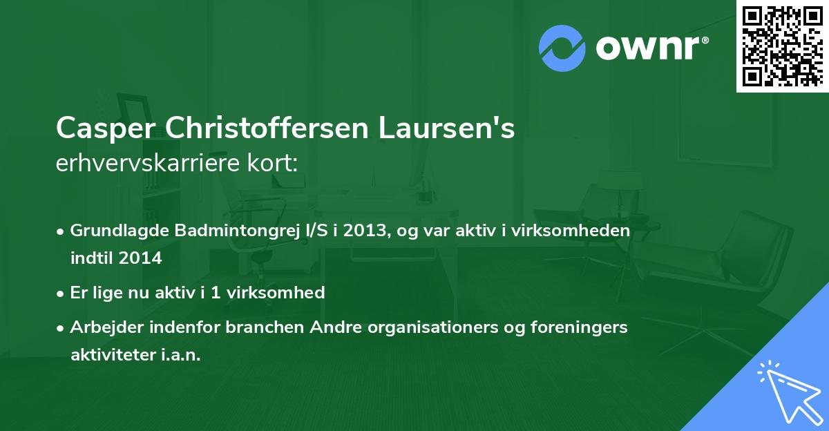 Casper Christoffersen Laursen's erhvervskarriere kort