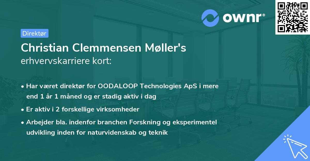 Christian Clemmensen Møller's erhvervskarriere kort