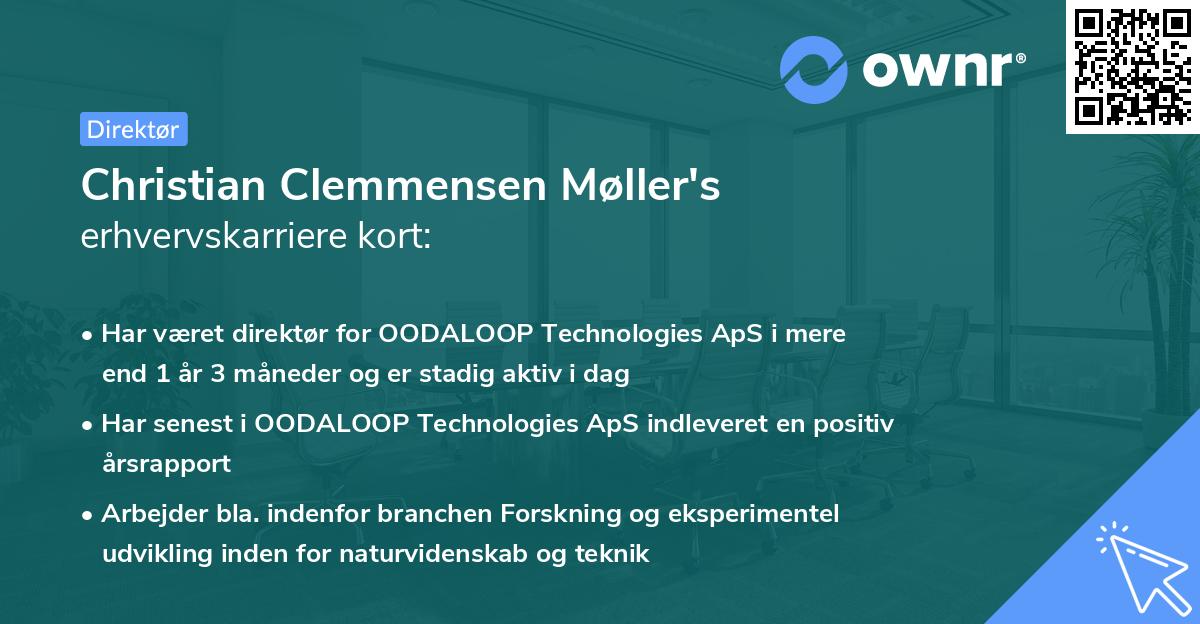 Christian Clemmensen Møller's erhvervskarriere kort