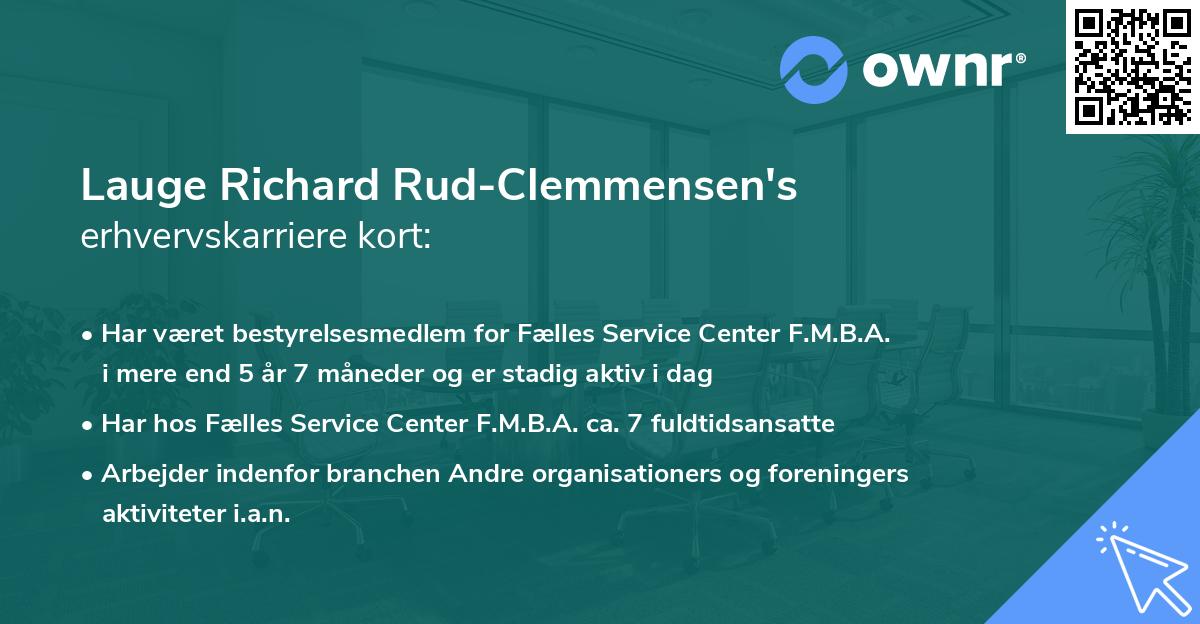 Lauge Richard Rud-Clemmensen's erhvervskarriere kort