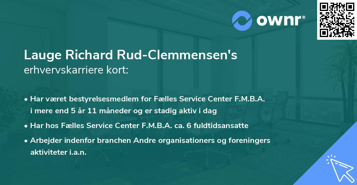 Lauge Richard Rud-Clemmensen's erhvervskarriere kort