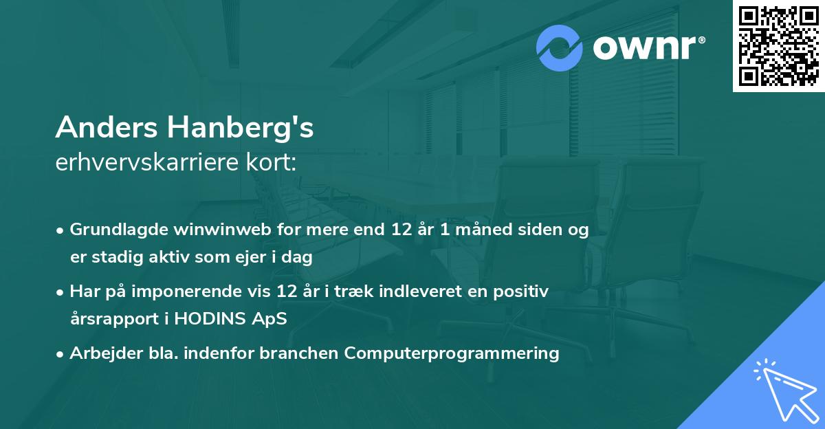 Anders Hanberg's erhvervskarriere kort