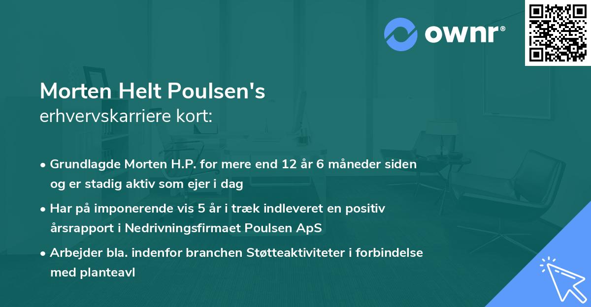 Morten Helt Poulsen's erhvervskarriere kort