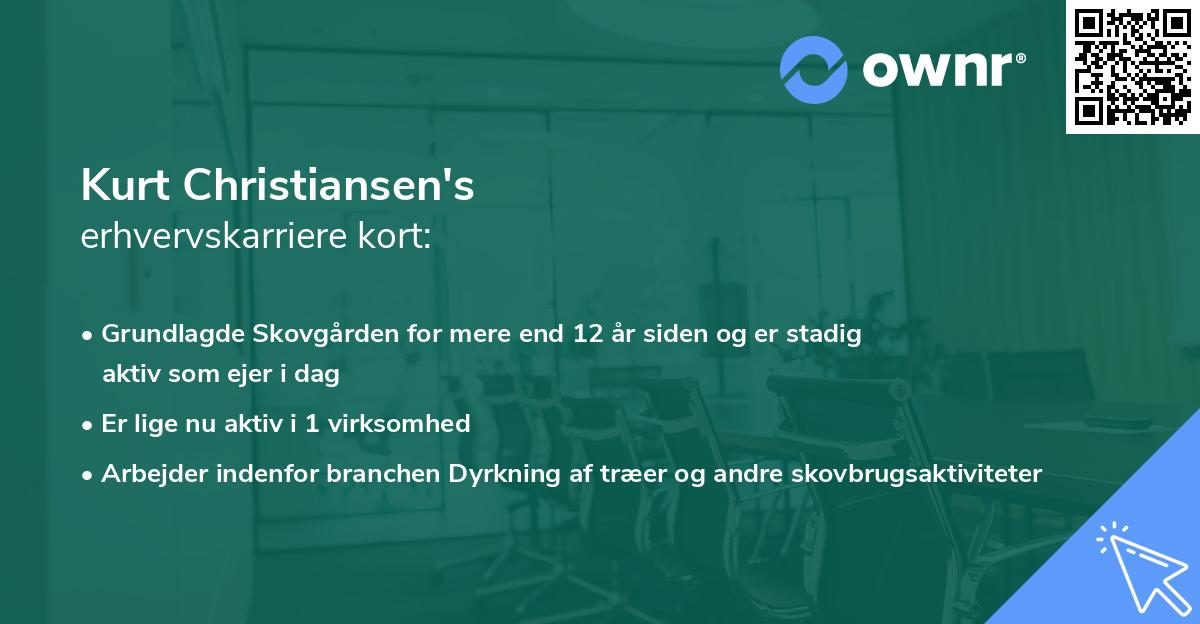 Kurt Christiansen's erhvervskarriere kort