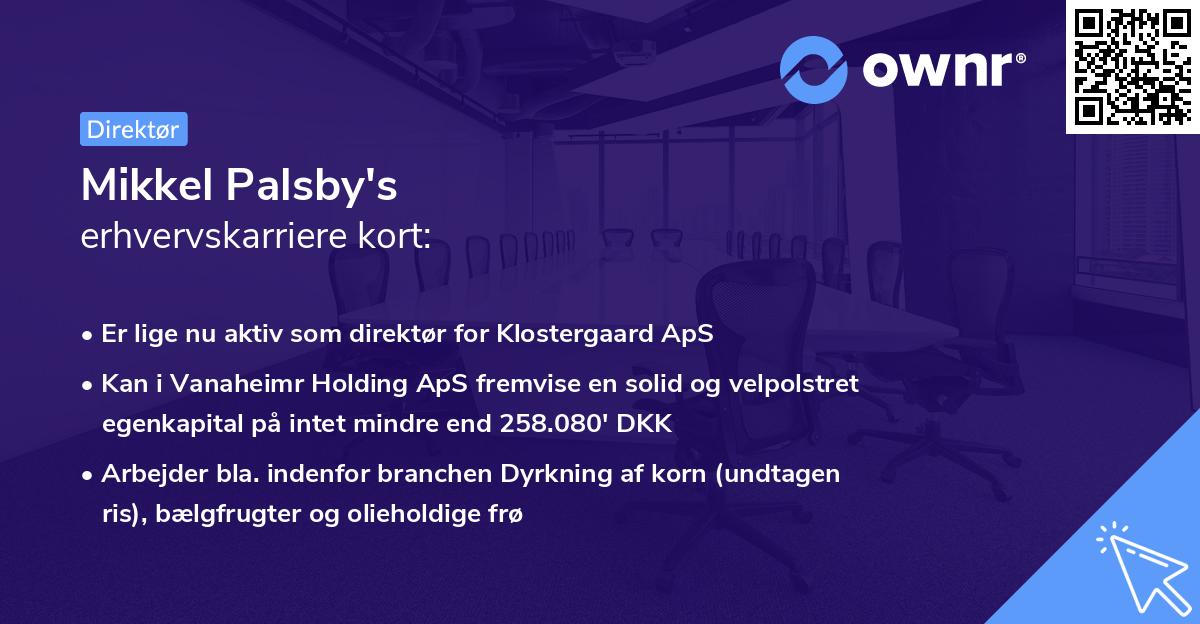 Mikkel Palsby's erhvervskarriere kort