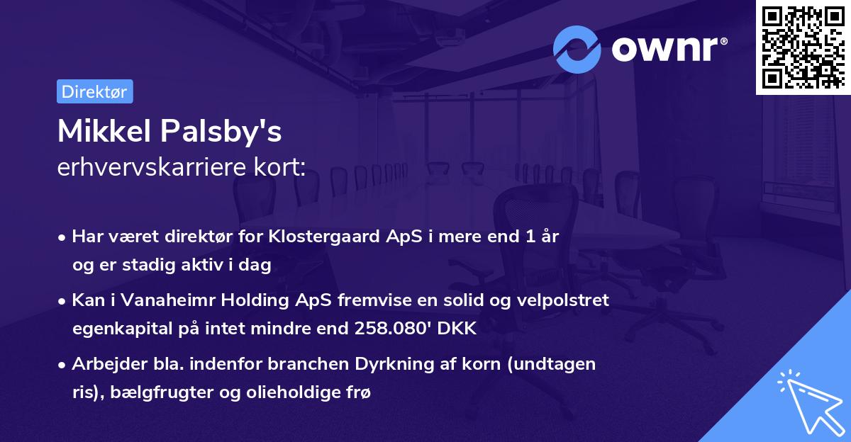 Mikkel Palsby's erhvervskarriere kort