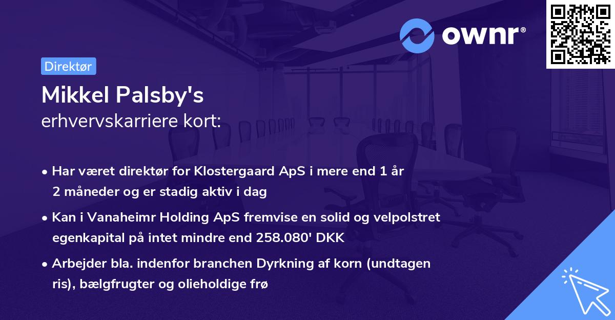 Mikkel Palsby's erhvervskarriere kort