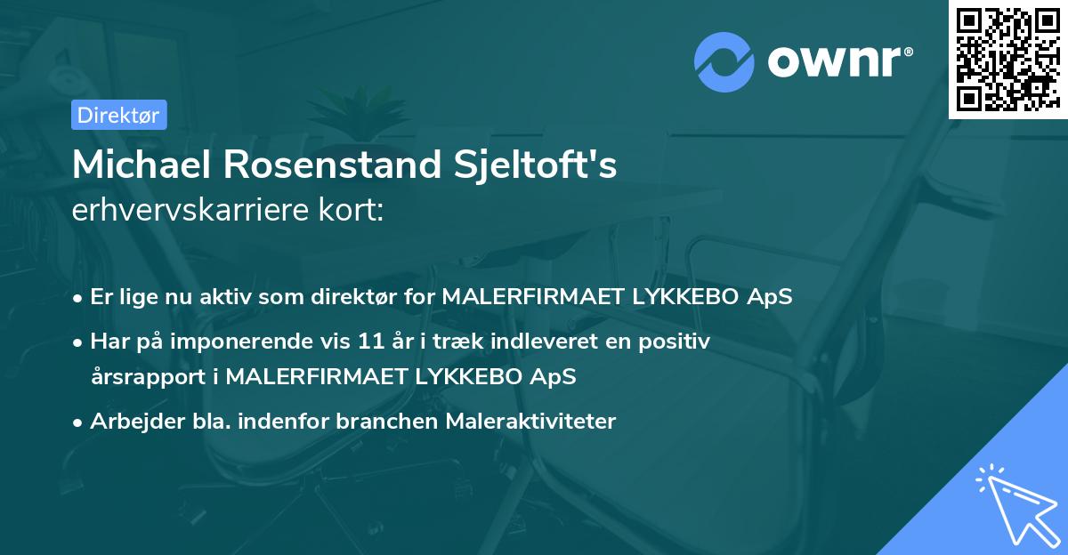 Michael Rosenstand Sjeltoft's erhvervskarriere kort