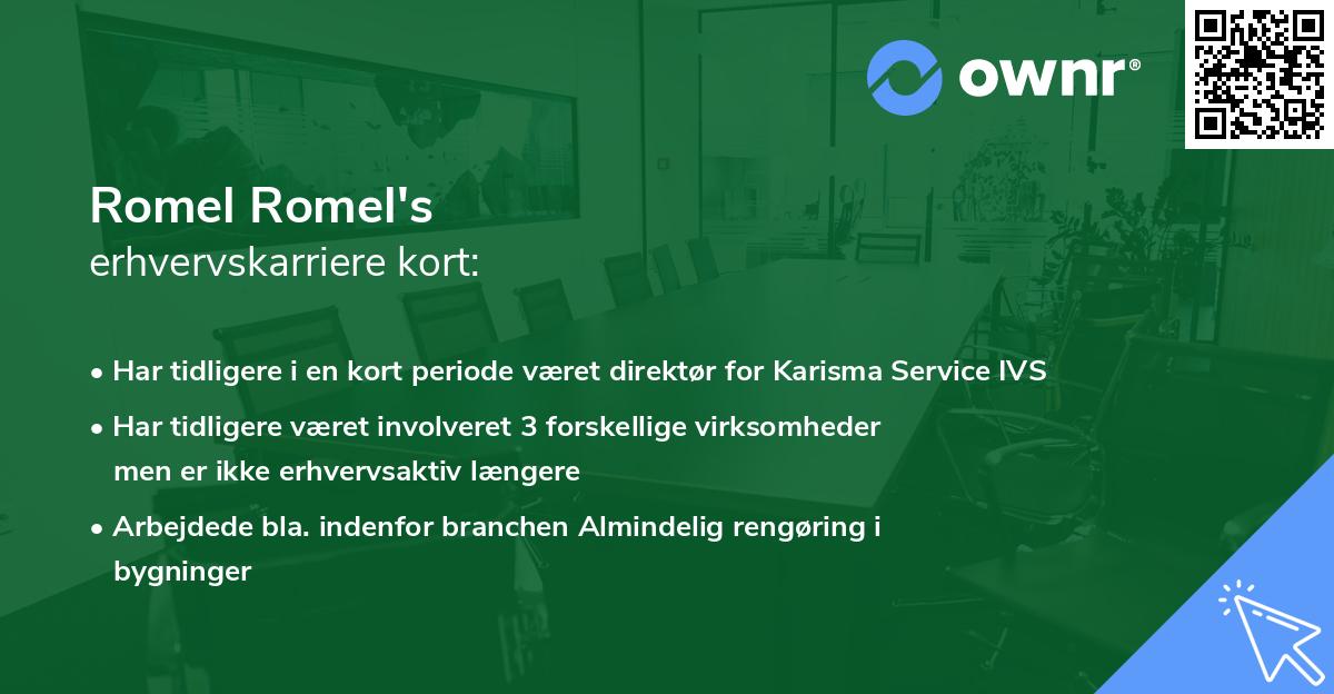 Romel Romel's erhvervskarriere kort
