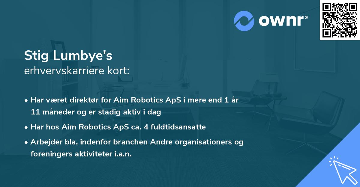 Stig Lumbye's erhvervskarriere kort