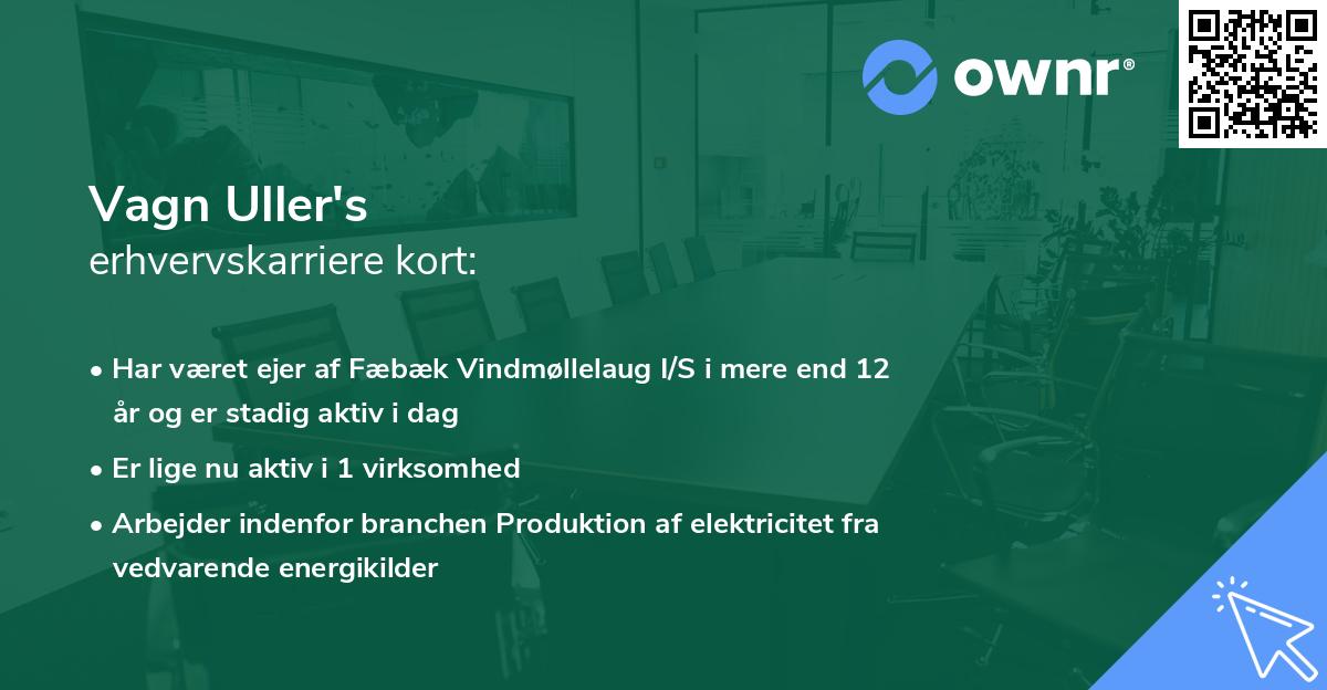 Vagn Uller's erhvervskarriere kort