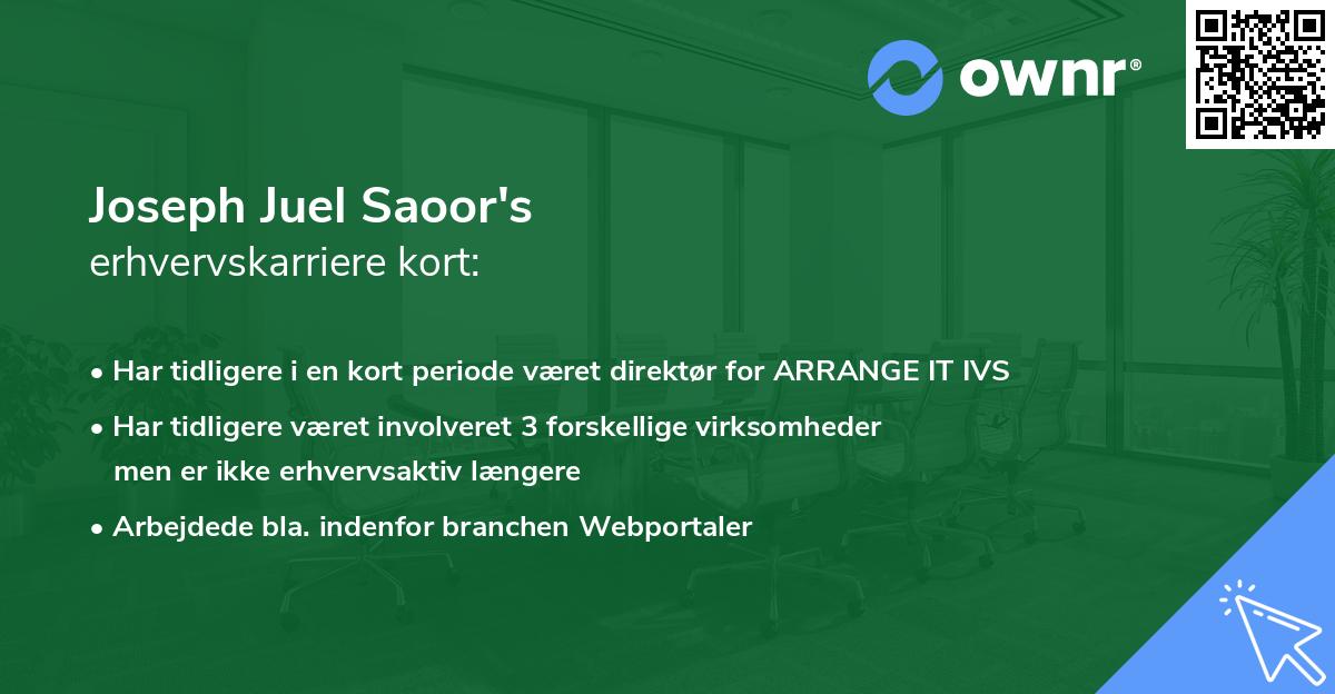 Joseph Juel Saoor's erhvervskarriere kort