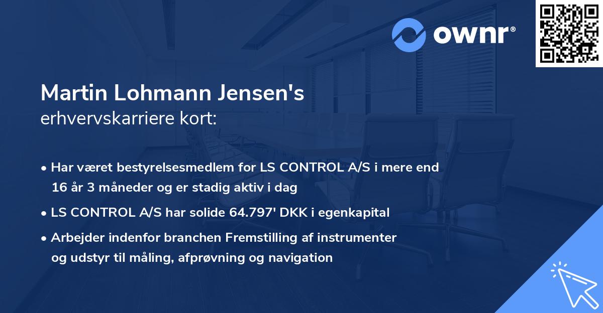 Martin Lohmann Jensen's erhvervskarriere kort