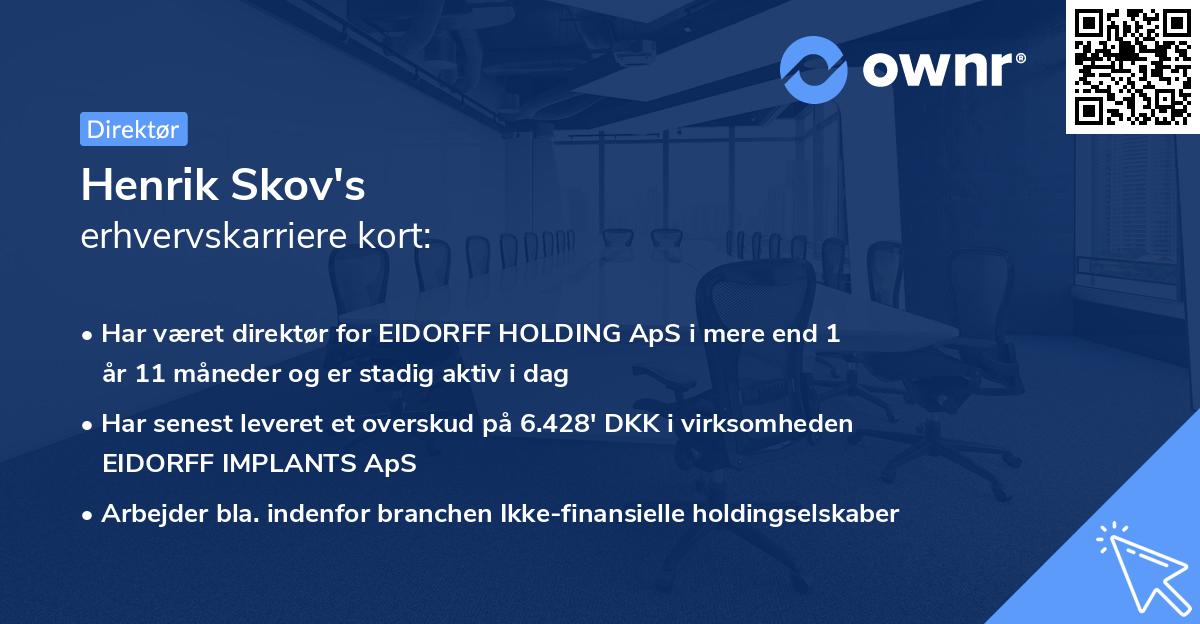 Henrik Skov's erhvervskarriere kort