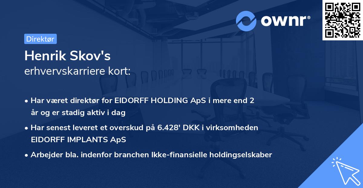 Henrik Skov's erhvervskarriere kort