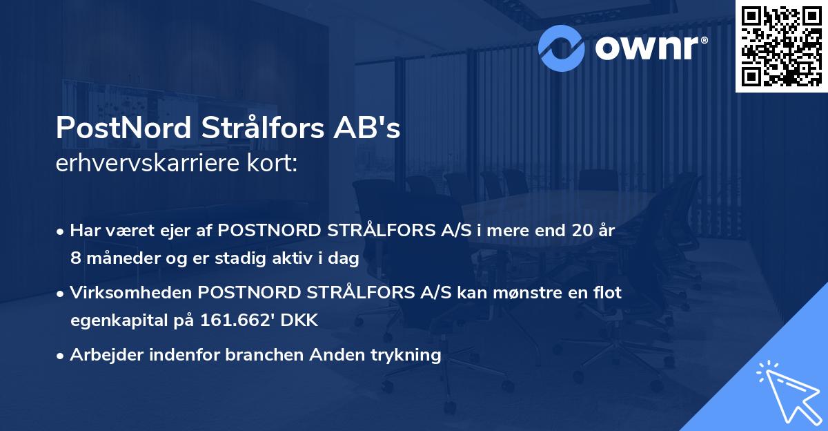 PostNord Strålfors AB's erhvervskarriere kort