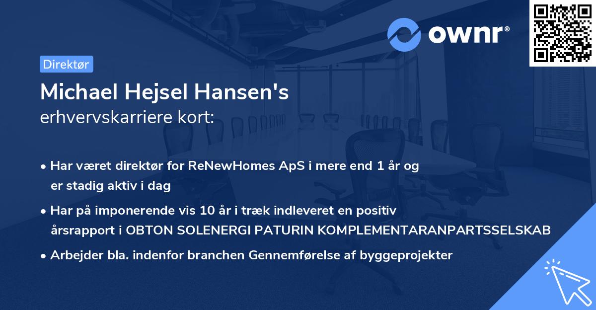 Michael Hejsel Hansen's erhvervskarriere kort