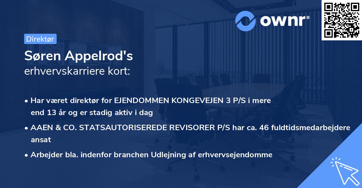 Søren Appelrod's erhvervskarriere kort