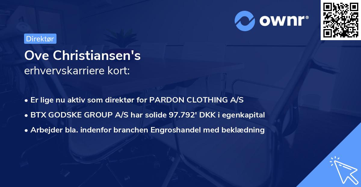 Ove Christiansen's erhvervskarriere kort
