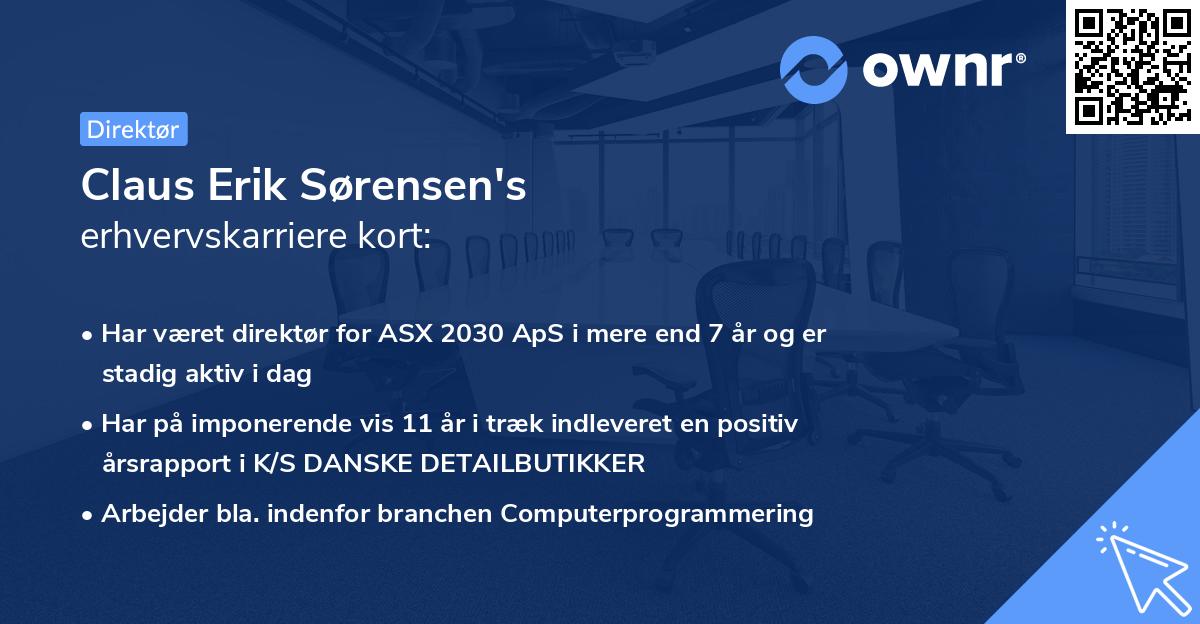 Claus Erik Sørensen's erhvervskarriere kort