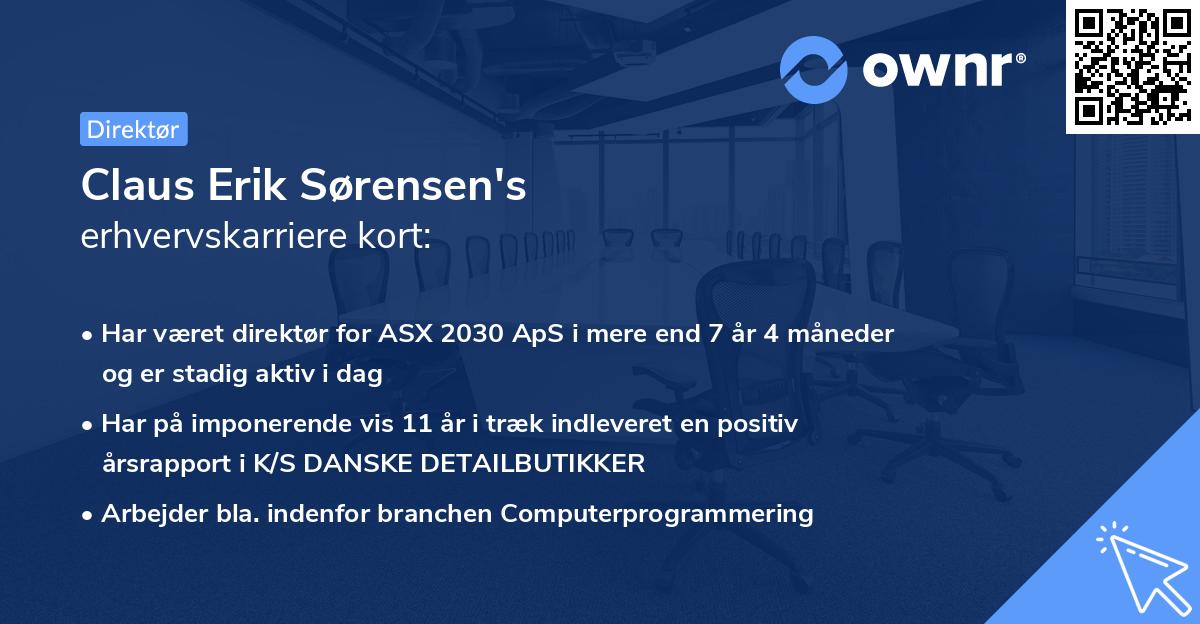 Claus Erik Sørensen's erhvervskarriere kort