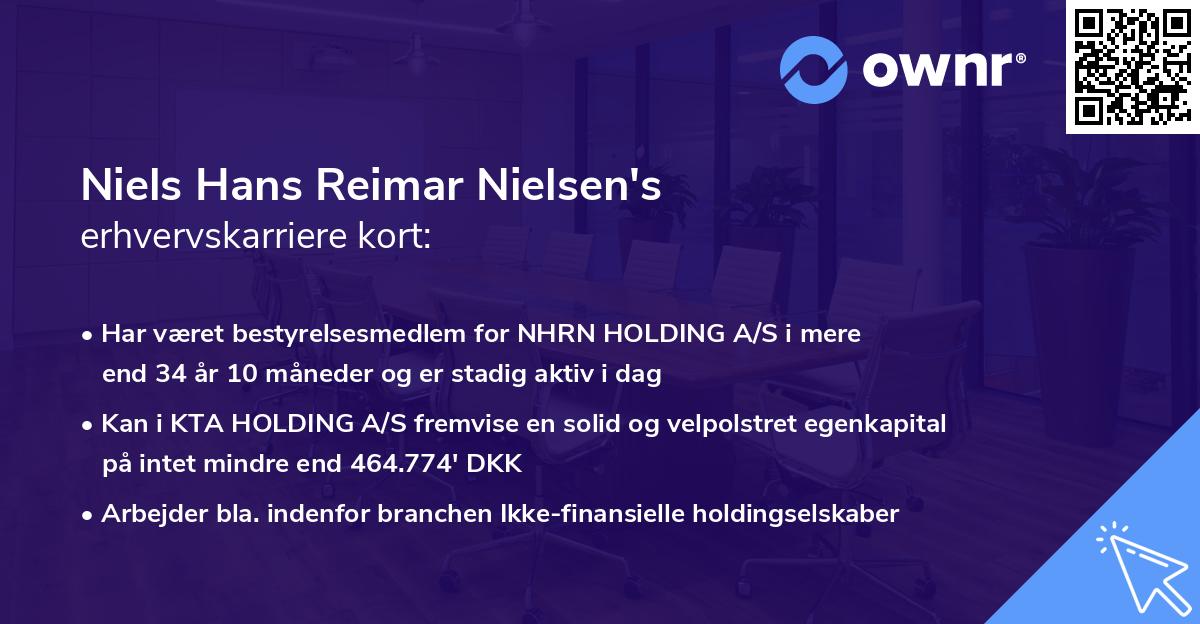 Niels Hans Reimar Nielsen's erhvervskarriere kort
