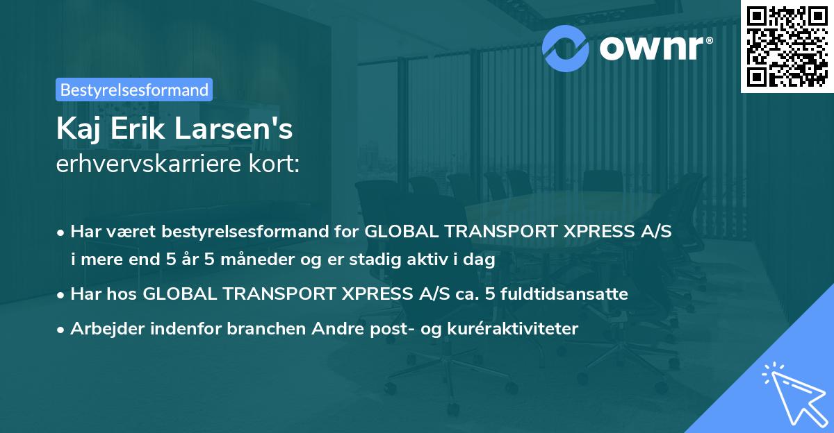 Kaj Erik Larsen's erhvervskarriere kort