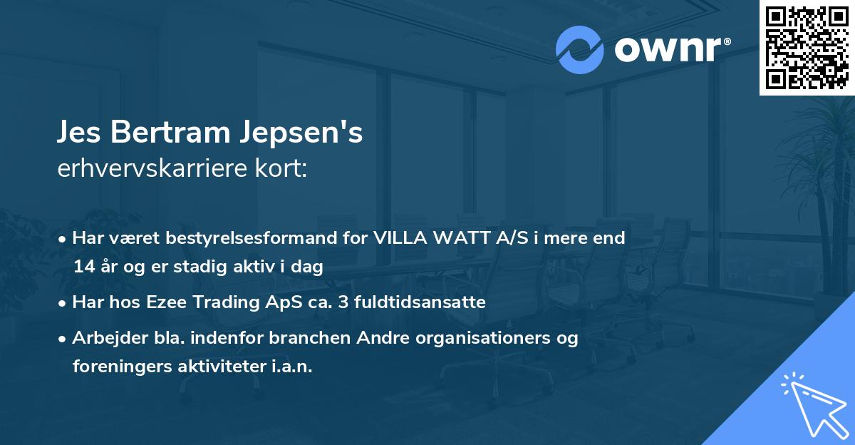 Jes Bertram Jepsen's erhvervskarriere kort