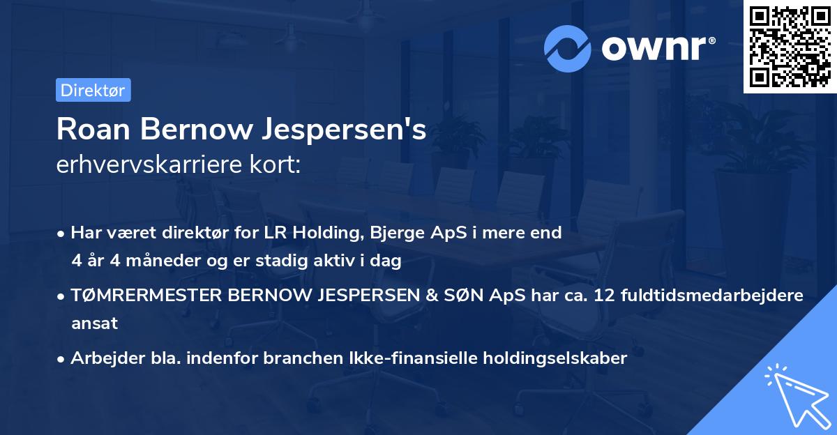 Roan Bernow Jespersen's erhvervskarriere kort