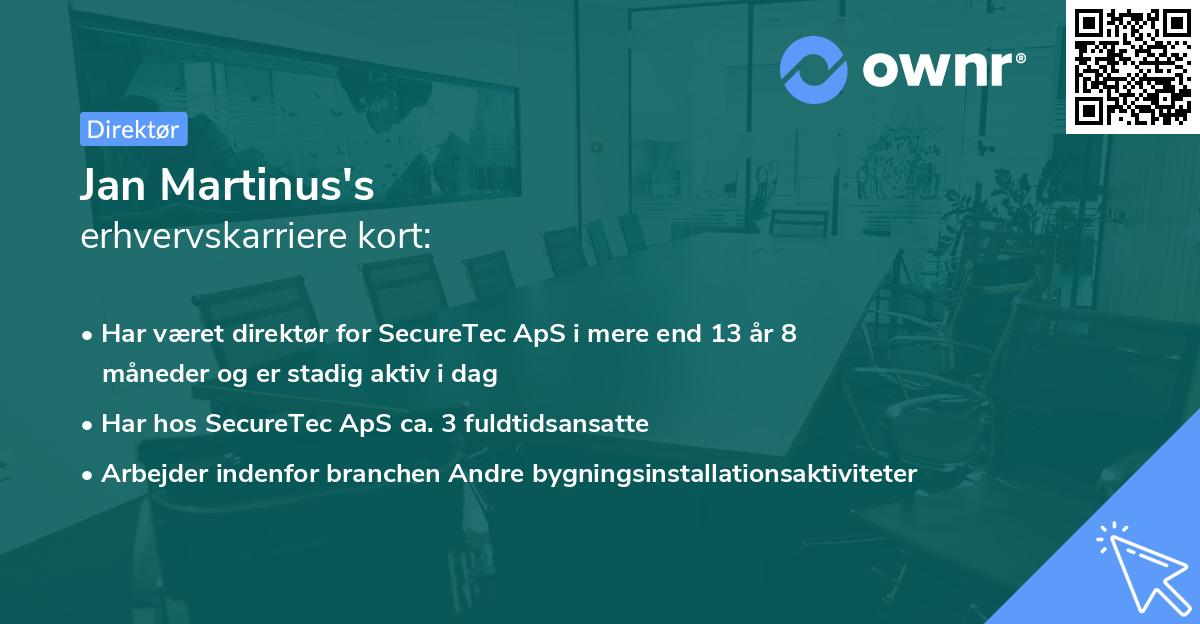 Jan Martinus's erhvervskarriere kort